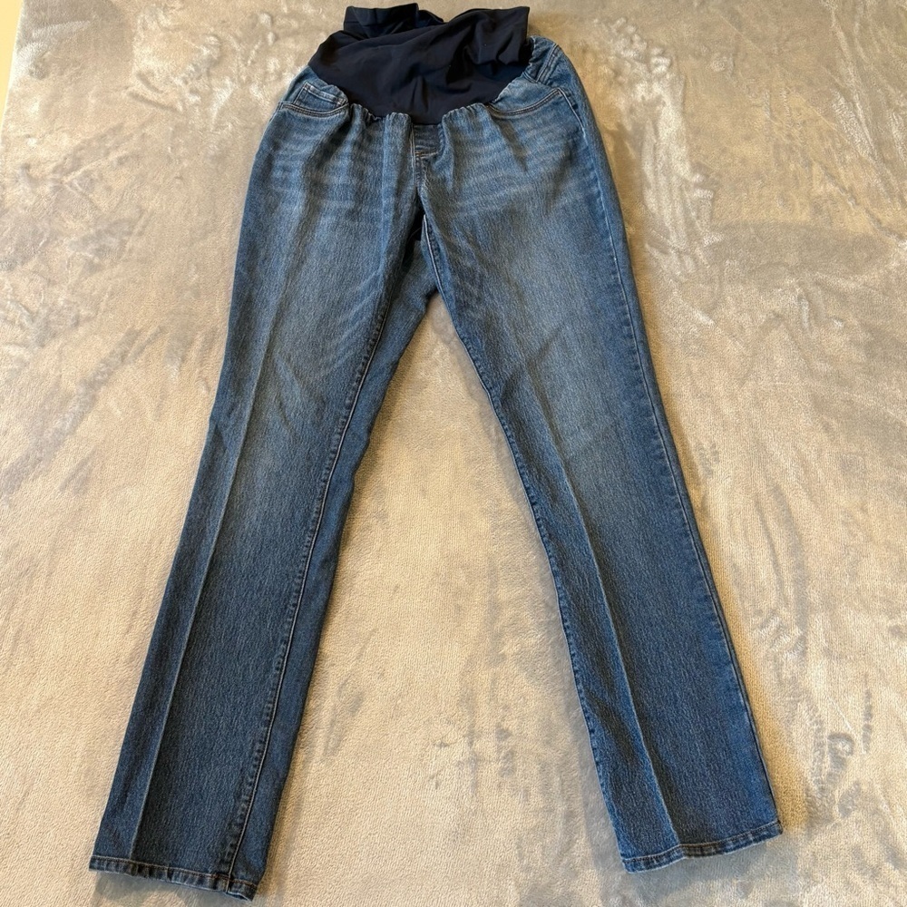 Maternity Relaxed Fit Classic Blue Jeans
